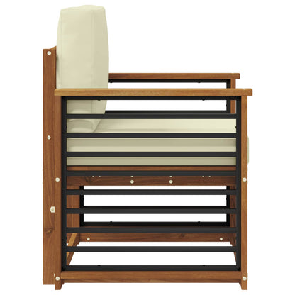 Buiten bankenset met kussen Naturel 71 x 63 x 73 cm