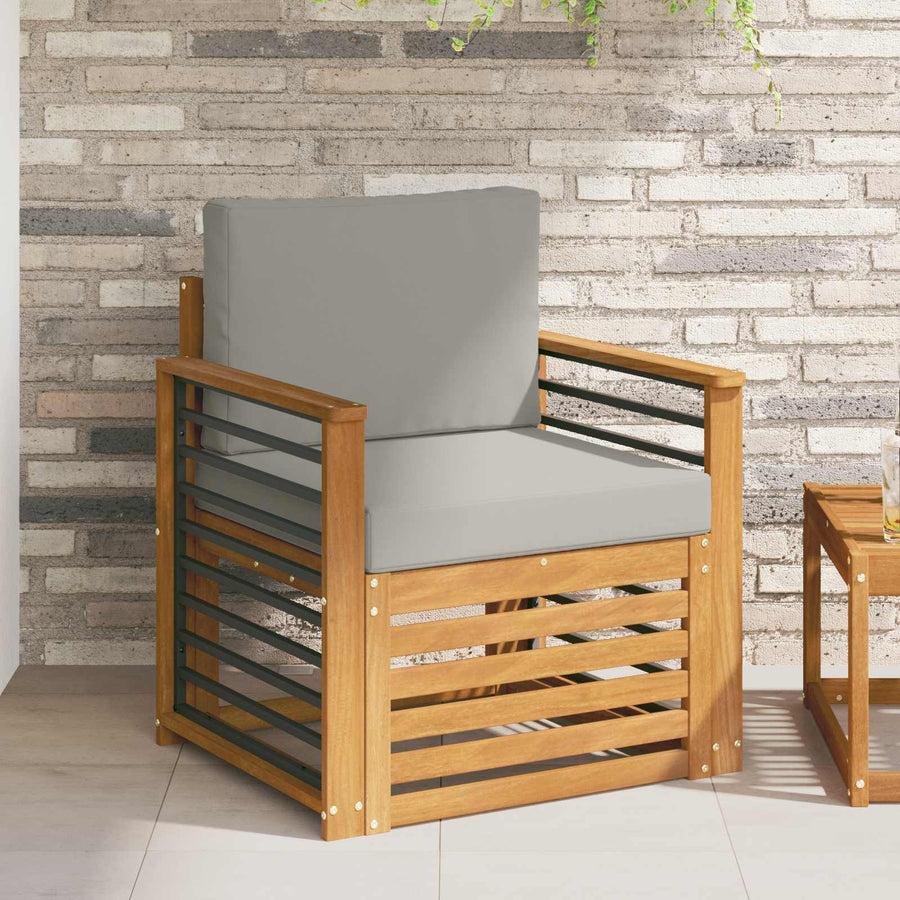 Buiten bankenset met kussen Naturel 71 x 63 x 73 cm