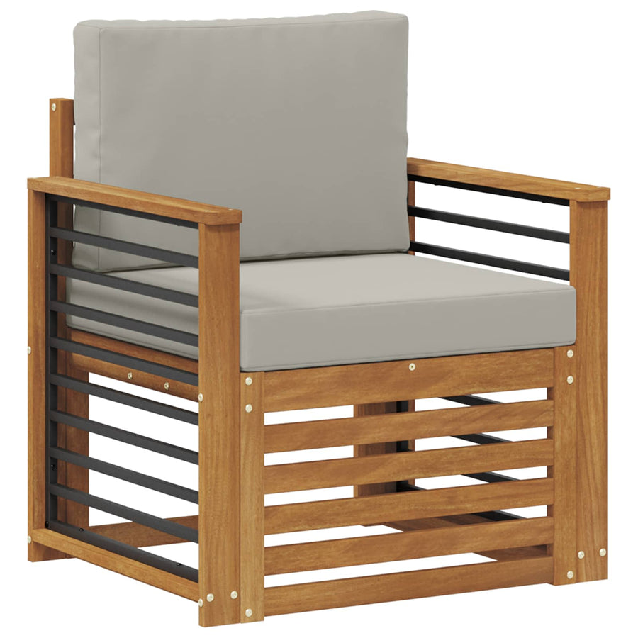 Buiten bankenset met kussen Naturel 71 x 63 x 73 cm