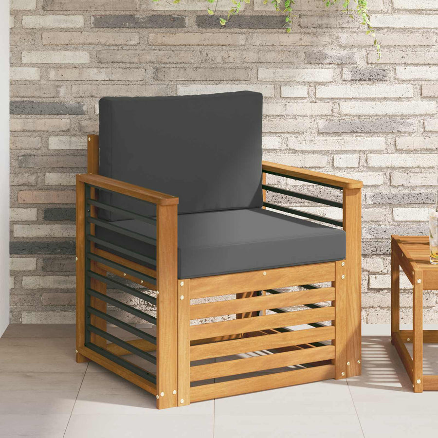Buiten bankenset met kussen Naturel 71 x 63 x 73 cm