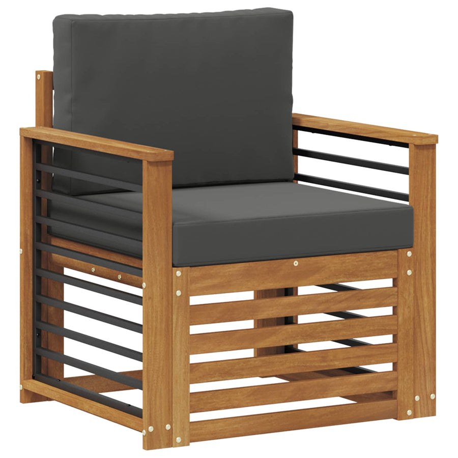 Buiten bankenset met kussen Naturel 71 x 63 x 73 cm