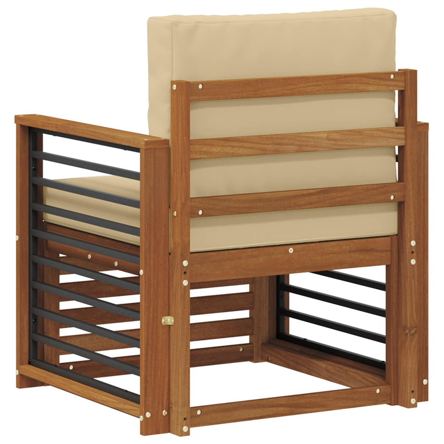 Buiten bankenset met kussen Naturel 71 x 63 x 73 cm