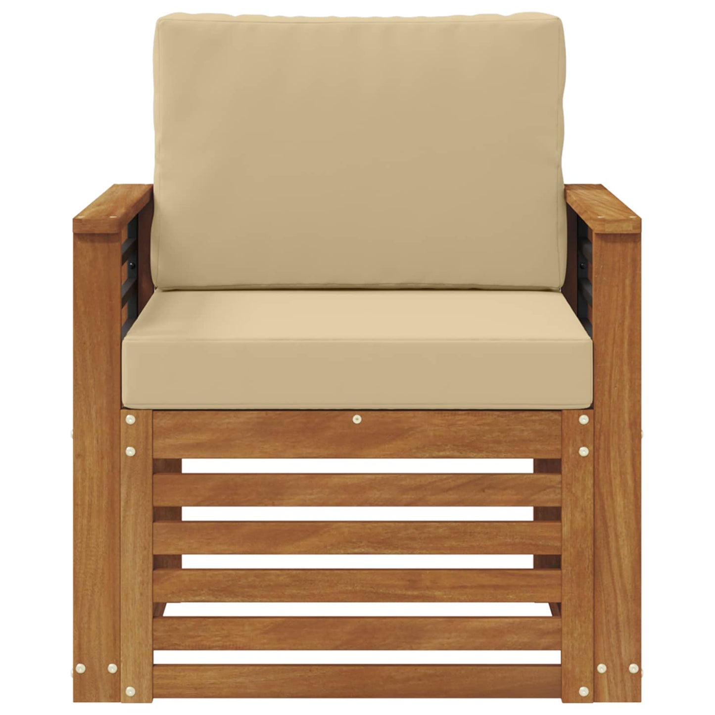 Buiten bankenset met kussen Naturel 71 x 63 x 73 cm