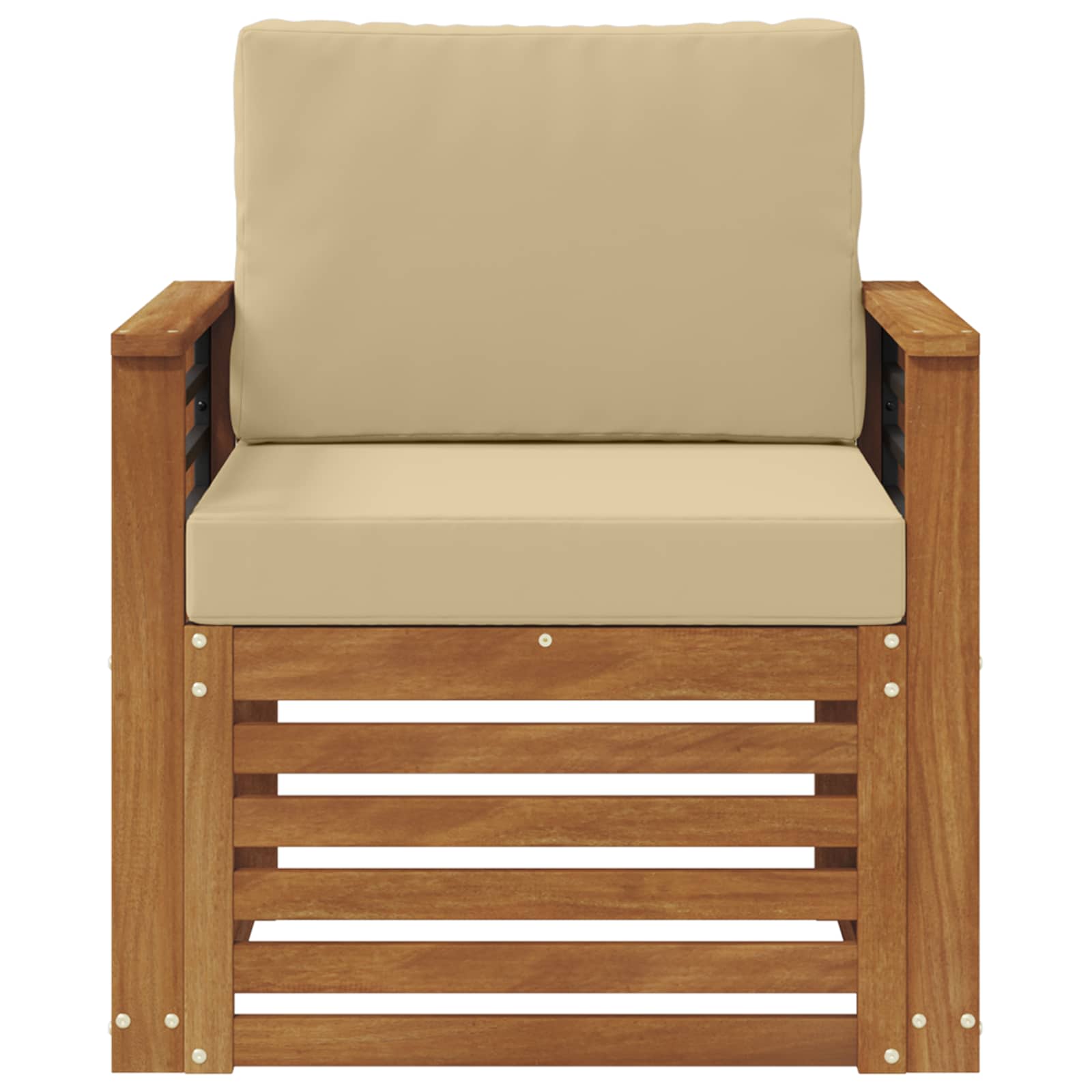 Buiten bankenset met kussen Naturel 71 x 63 x 73 cm