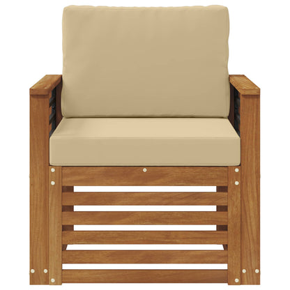 Buiten bankenset met kussen Naturel 71 x 63 x 73 cm