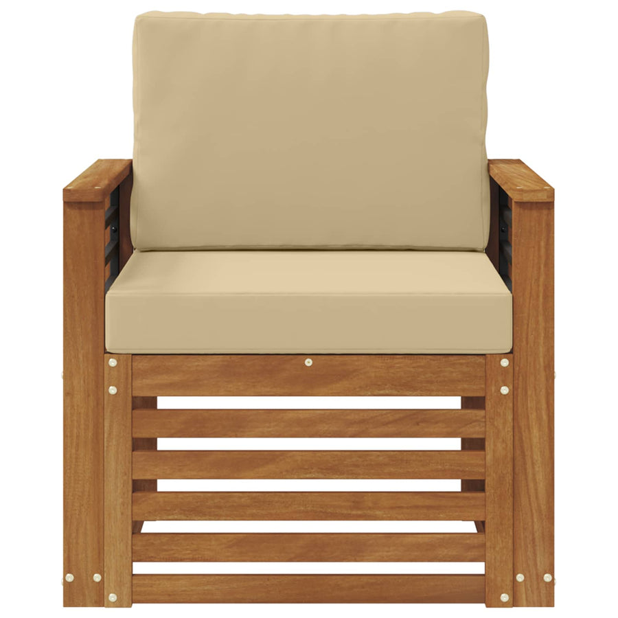 Buiten bankenset met kussen Naturel 71 x 63 x 73 cm