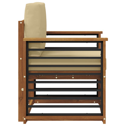 Buiten bankenset met kussen Naturel 71 x 63 x 73 cm