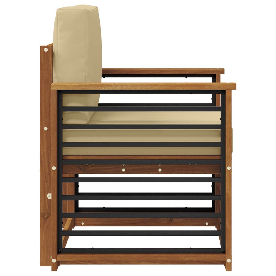 Buiten bankenset met kussen Naturel 71 x 63 x 73 cm