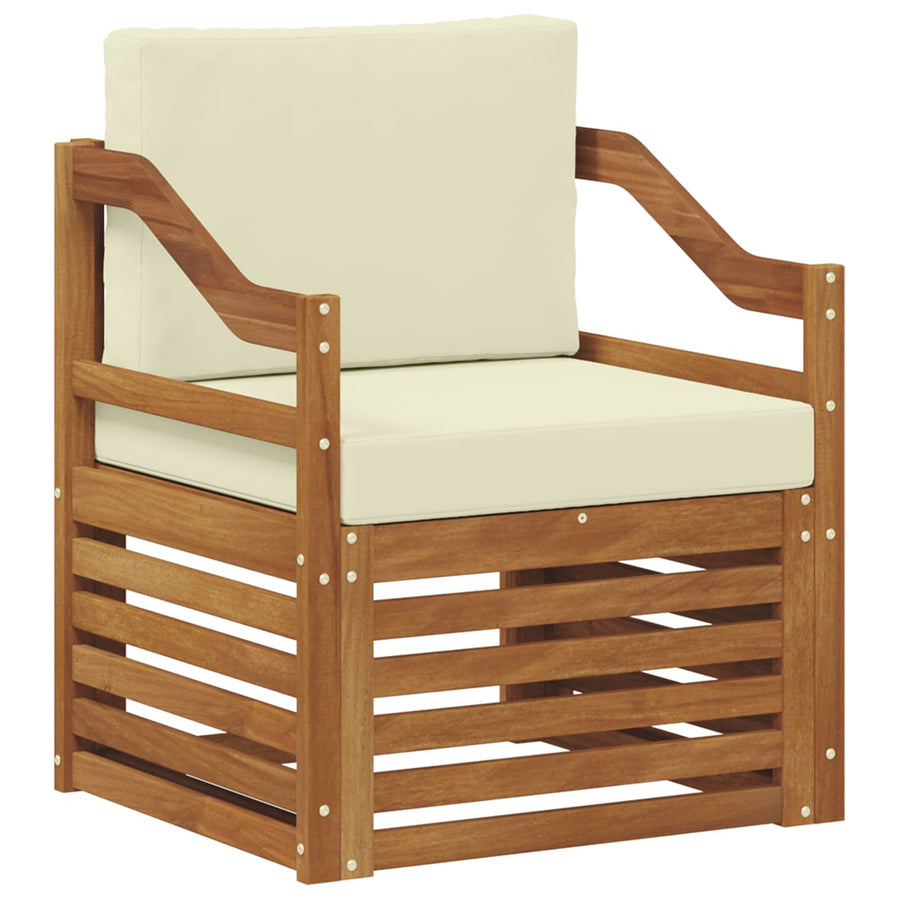 Buiten bankenset met kussen Naturel 67 x 63 x 73 cm