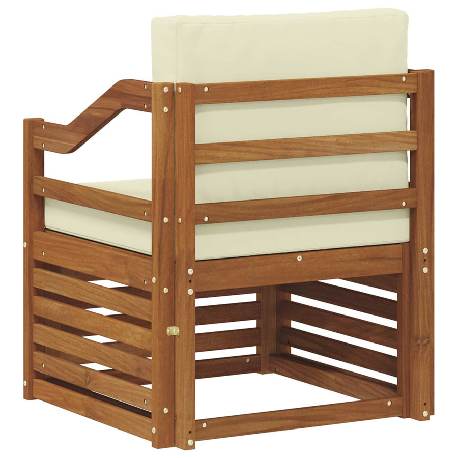 Buiten bankenset met kussen Naturel 67 x 63 x 73 cm