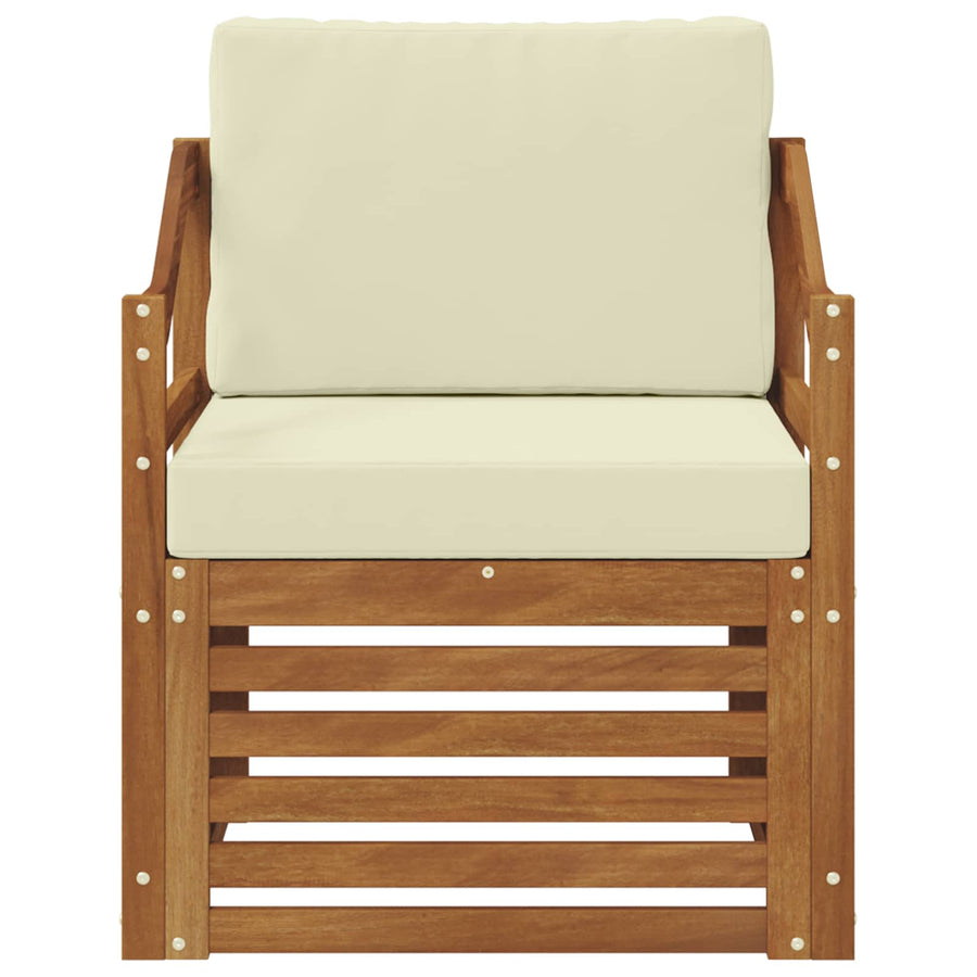 Buiten bankenset met kussen Naturel 67 x 63 x 73 cm