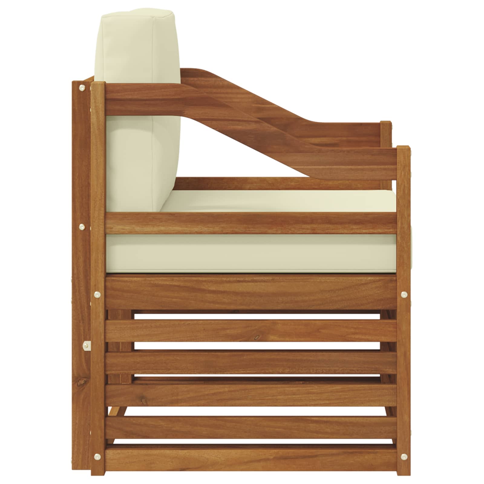 Buiten bankenset met kussen Naturel 67 x 63 x 73 cm