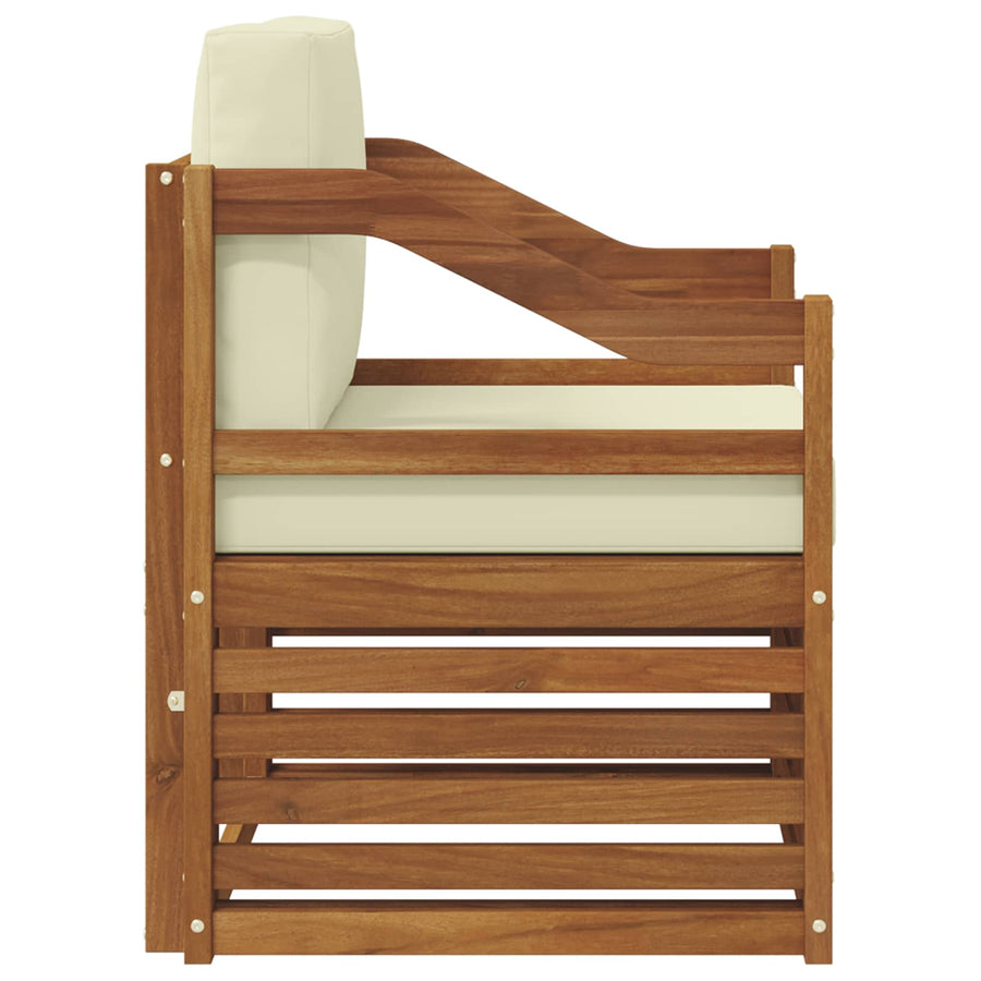 Buiten bankenset met kussen Naturel 67 x 63 x 73 cm