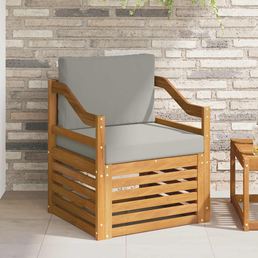 Buiten bankenset met kussen Naturel 67 x 63 x 73 cm