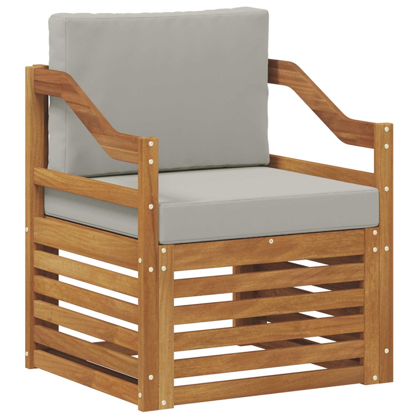 Buiten bankenset met kussen Naturel 67 x 63 x 73 cm