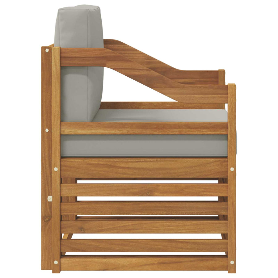 Buiten bankenset met kussen Naturel 67 x 63 x 73 cm