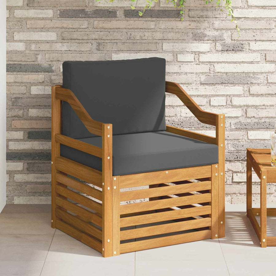 Buiten bankenset met kussen Naturel 67 x 63 x 73 cm
