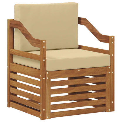 Buiten bankenset met kussen Naturel 67 x 63 x 73 cm