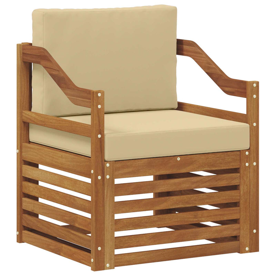 Buiten bankenset met kussen Naturel 67 x 63 x 73 cm