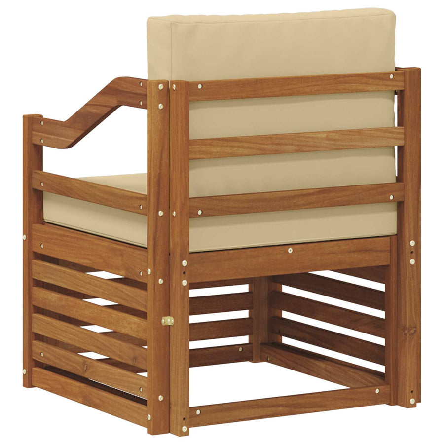 Buiten bankenset met kussen Naturel 67 x 63 x 73 cm