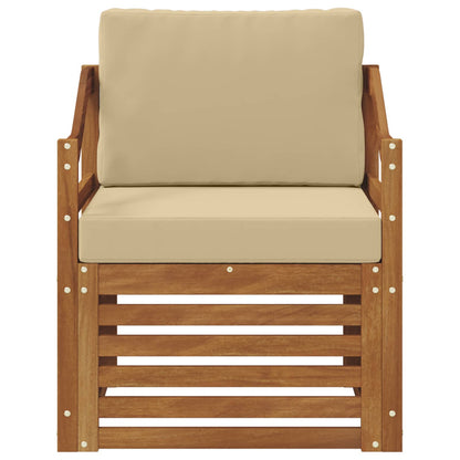 Buiten bankenset met kussen Naturel 67 x 63 x 73 cm