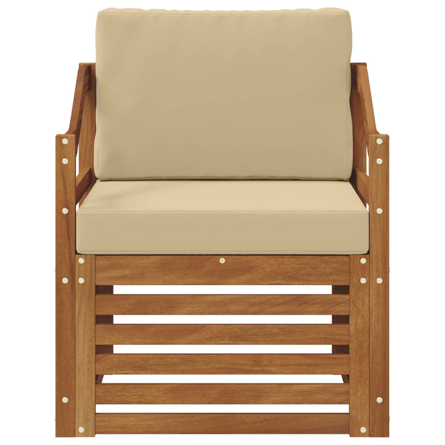 Buiten bankenset met kussen Naturel 67 x 63 x 73 cm