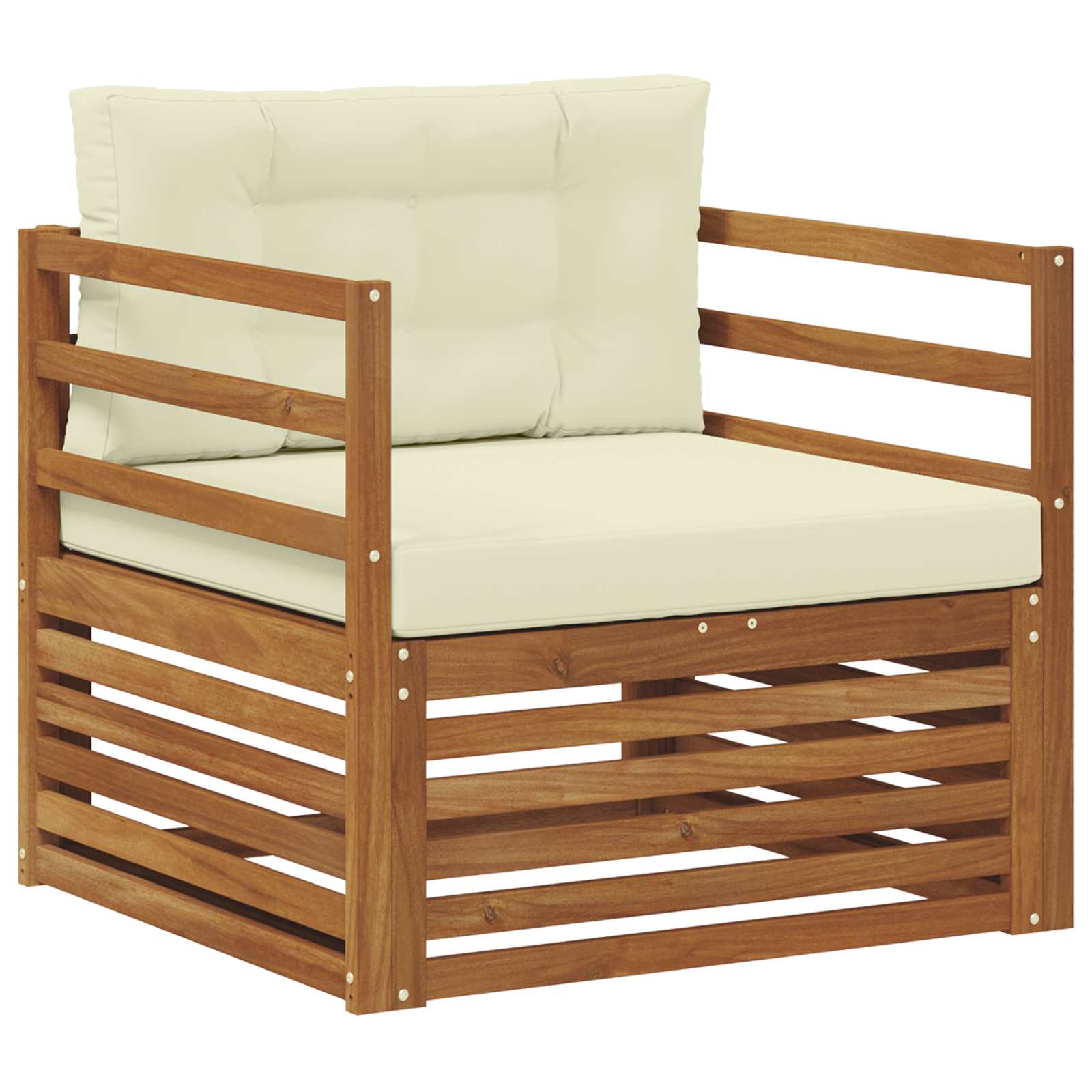 Buiten bankenset Massief Acaciahout en Polyester Naturel