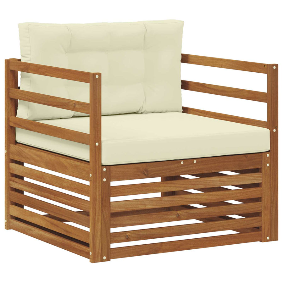 Buiten bankenset Massief Acaciahout en Polyester Naturel