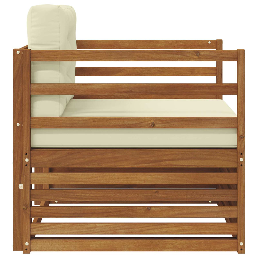 Buiten bankenset Massief Acaciahout en Polyester Naturel