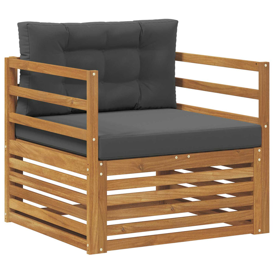 Buiten bankenset Massief Acaciahout en Polyester Naturel