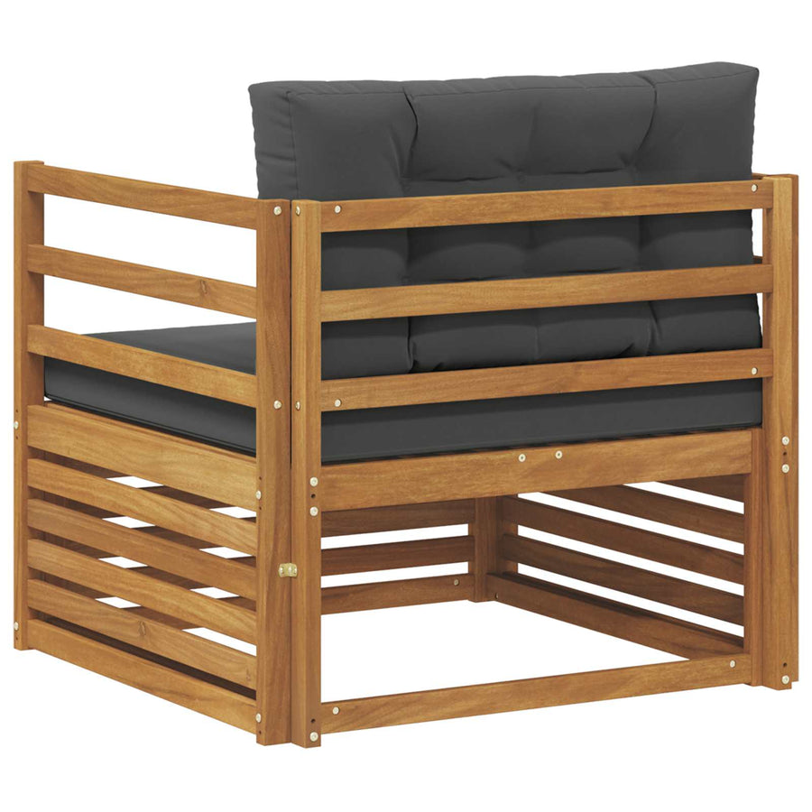 Buiten bankenset Massief Acaciahout en Polyester Naturel