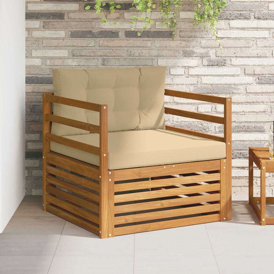 Buiten bankenset Massief Acaciahout en Polyester Naturel