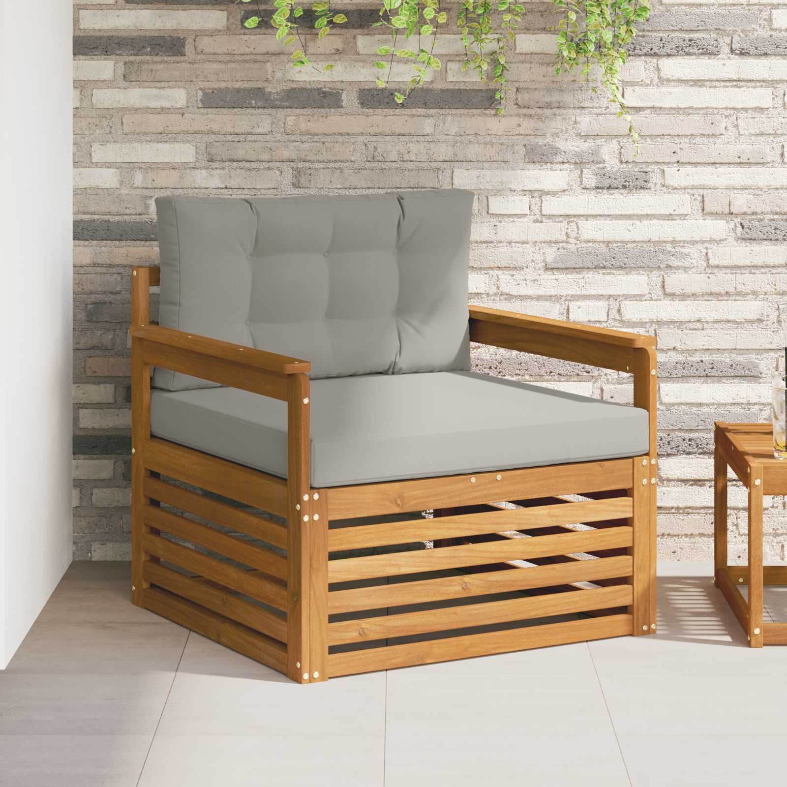 Buiten bankenset Massief Acaciahout en Polyester Naturel
