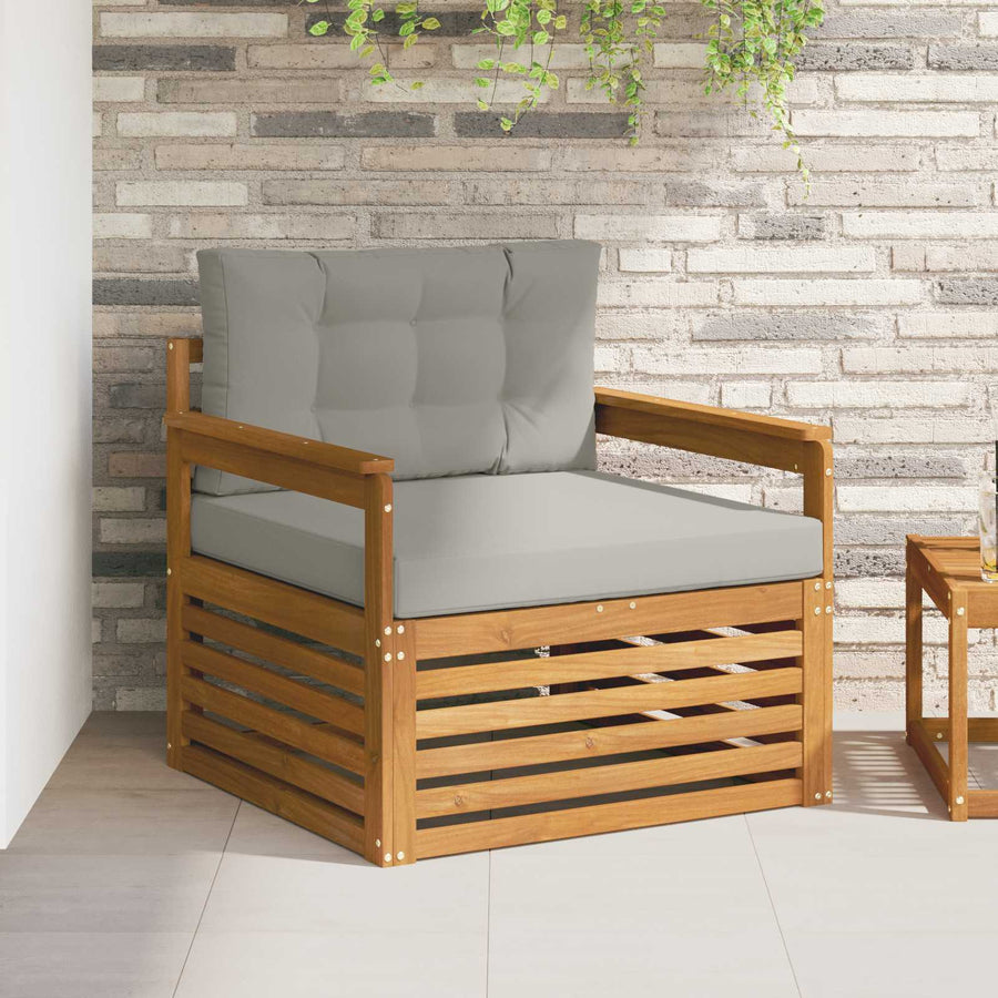 Buiten bankenset Massief Acaciahout en Polyester Naturel