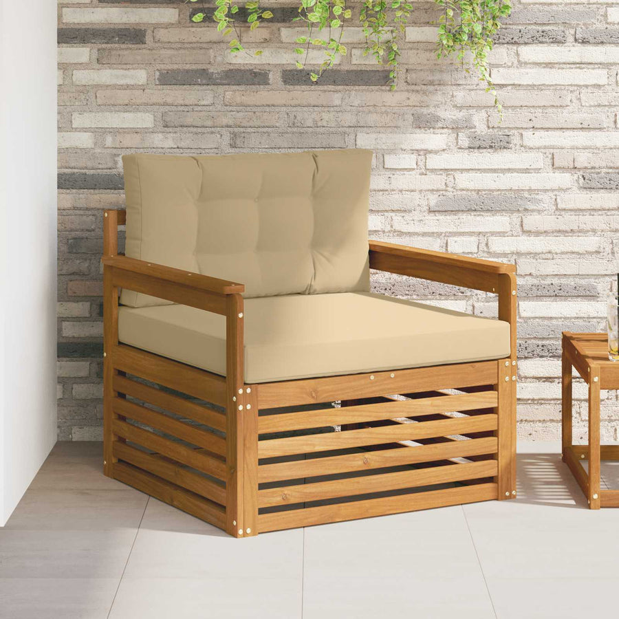Buiten bankenset Massief Acaciahout en Polyester Naturel