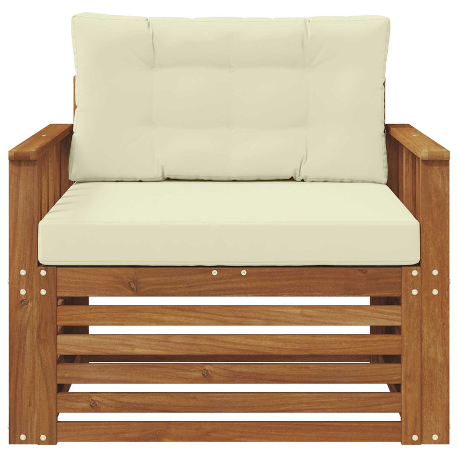 Buiten bankenset Massief Acaciahout en Polyester Naturel
