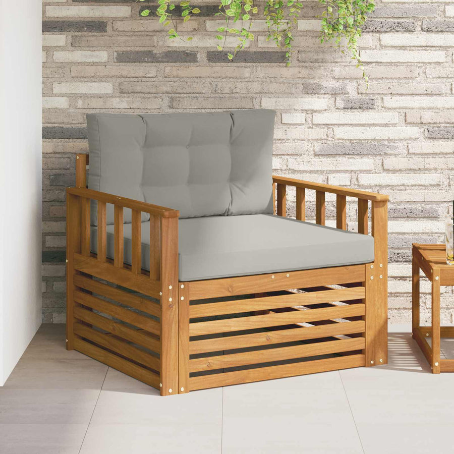 Buiten bankenset Massief Acaciahout en Polyester Naturel