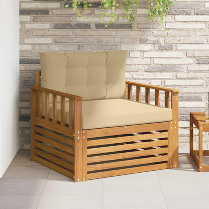 Buiten bankenset Massief Acaciahout en Polyester Naturel