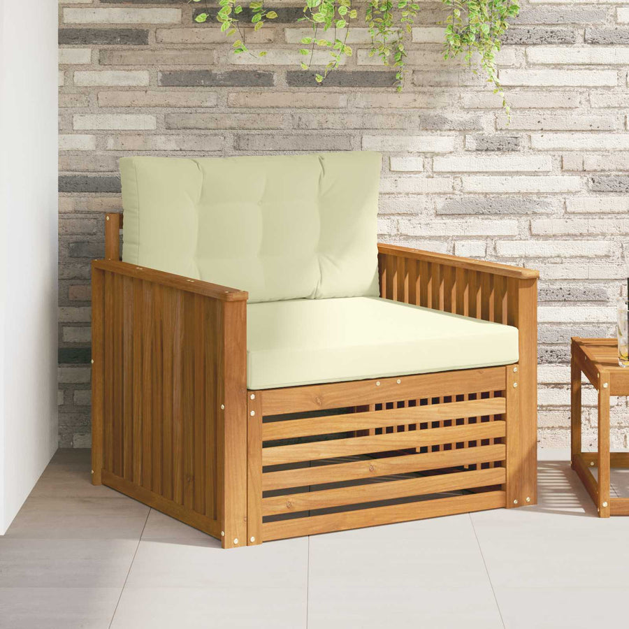 Buiten bankenset Massief Acaciahout en Polyester Naturel