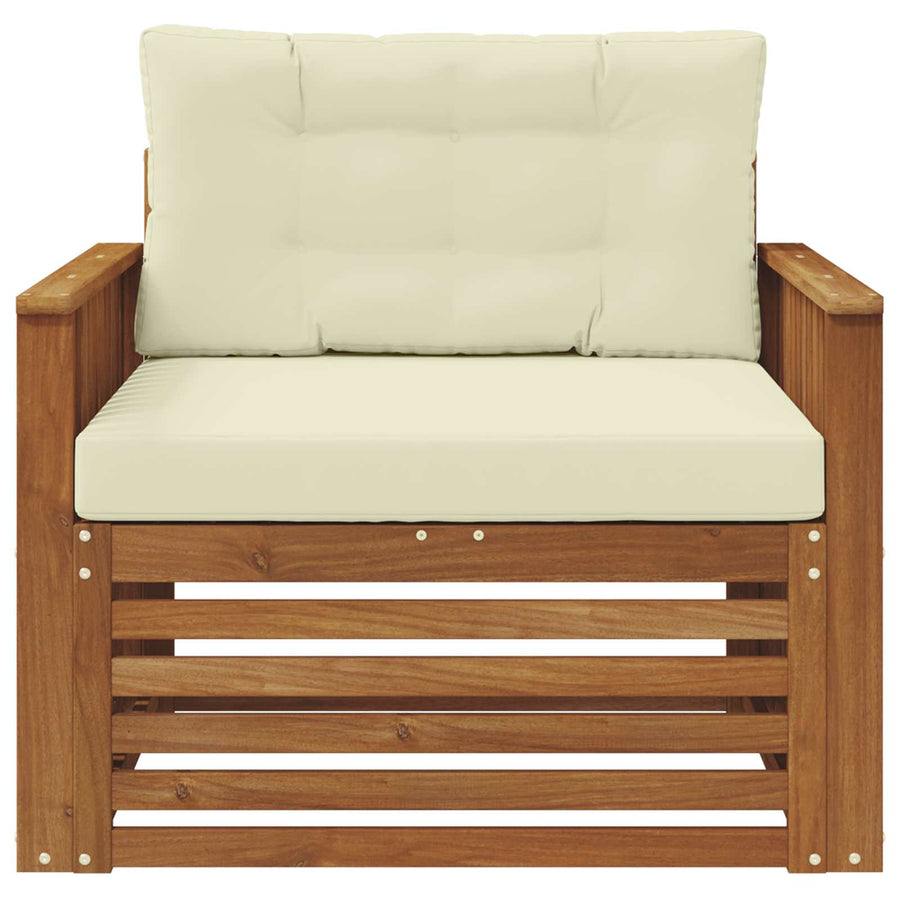 Buiten bankenset Massief Acaciahout en Polyester Naturel