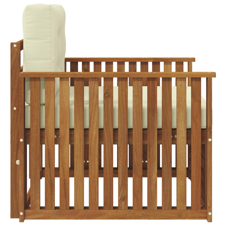Buiten bankenset Massief Acaciahout en Polyester Naturel