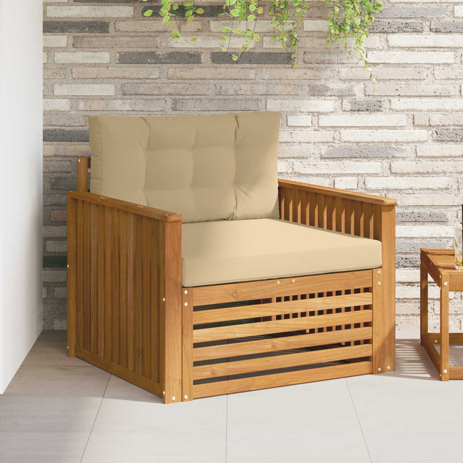 Buiten bankenset Massief Acaciahout en Polyester Naturel