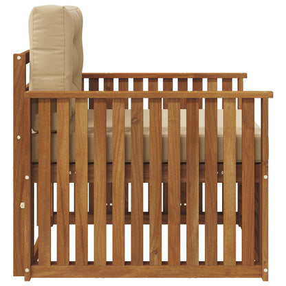 Buiten bankenset Massief Acaciahout en Polyester Naturel
