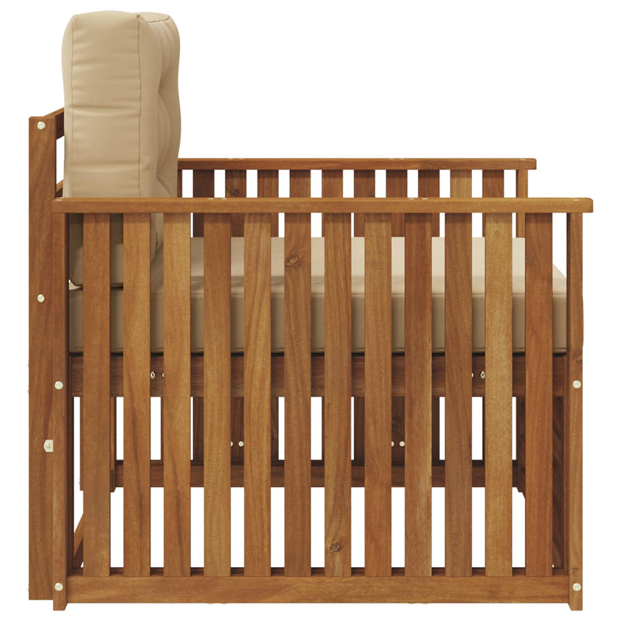 Buiten bankenset Massief Acaciahout en Polyester Naturel