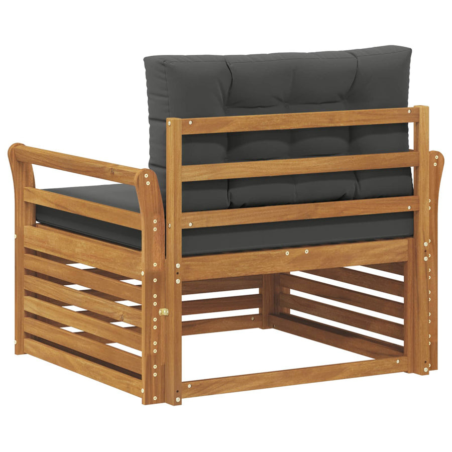 Buiten bankenset Massief Acaciahout en Polyester Naturel