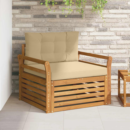 Buiten bankenset Massief Acaciahout en Polyester Naturel