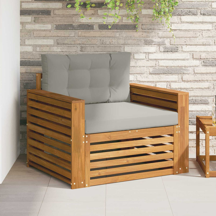 Buiten bankenset Massief Acaciahout en Polyester Naturel