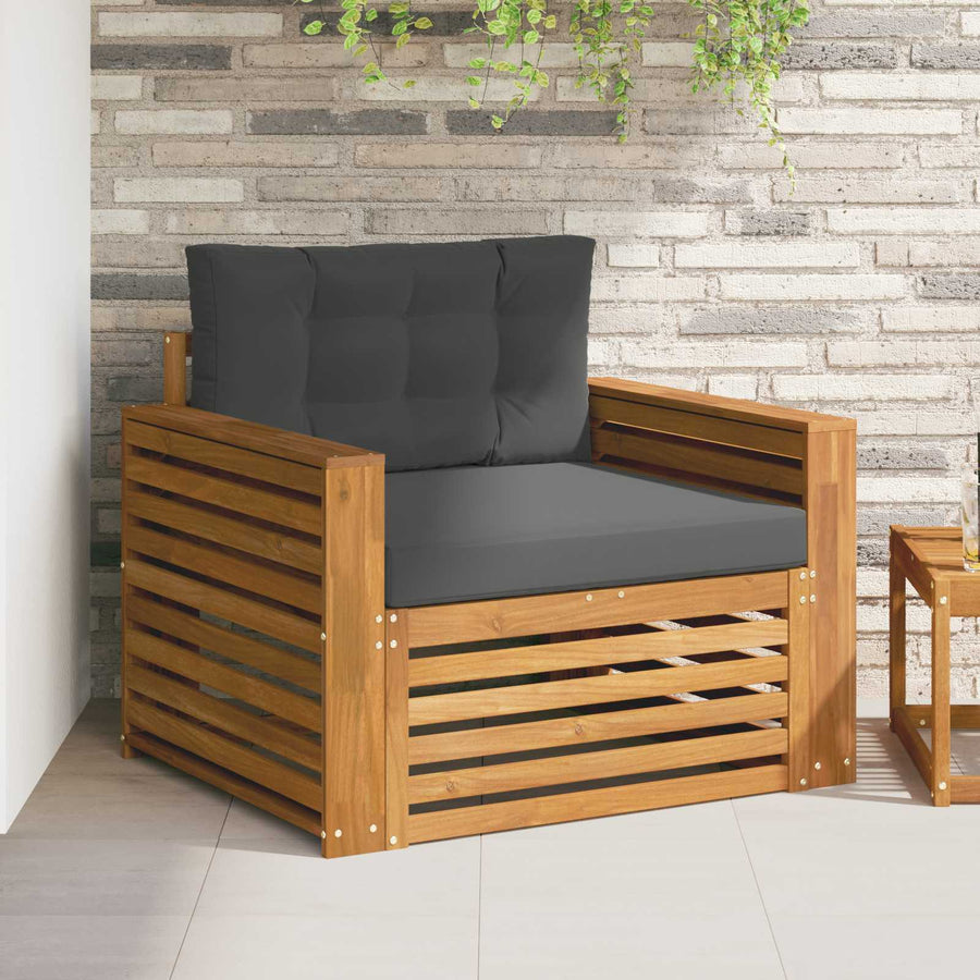 Buiten bankenset Massief Acaciahout en Polyester Naturel
