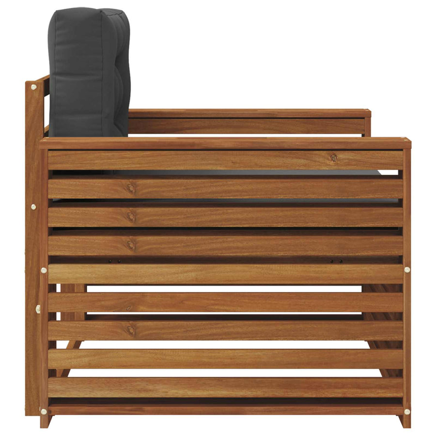 Buiten bankenset Massief Acaciahout en Polyester Naturel