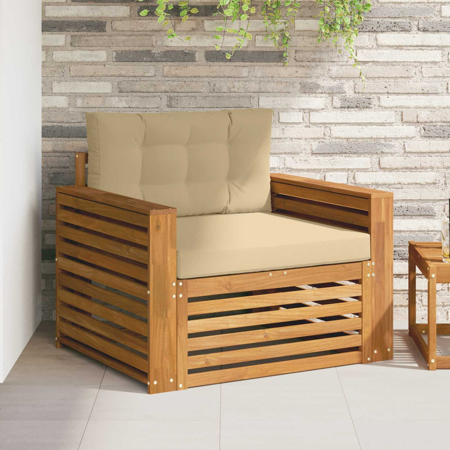 Buiten bankenset Massief Acaciahout en Polyester Naturel